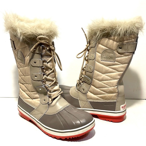 Sorel Shoes - SOREL TOFFINO II Waterproof Quilted Faux Fur Cuffs Lace Up Winter Snow Boots 9.5